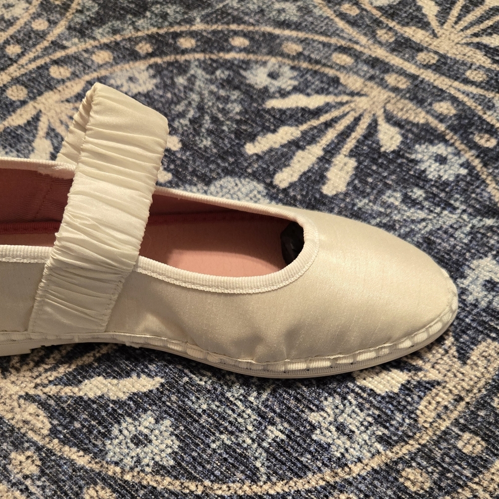 Cream Mary Jane Flats - Picture 2 of 8